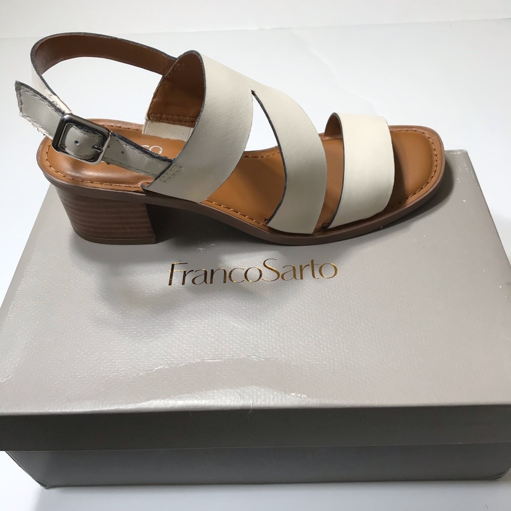 Franco Sarto Lilah Asymmetrical Strap Leather Sand - Picture 6 of 8